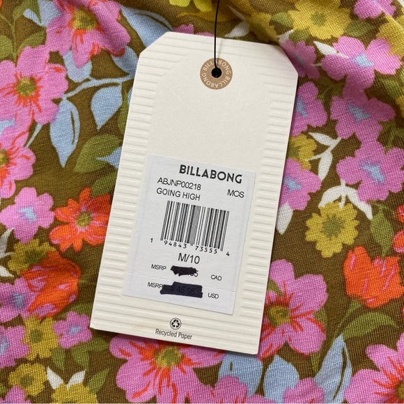 NWT Billabong Medium Floral Going High Flare Pants - Picture 4 of 9